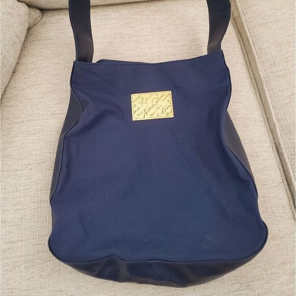 Nina Ricci Vintage Canvas Tote Bag in Navy - Picture 4 of 13